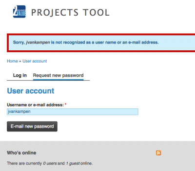 Usre unknown password retrieval